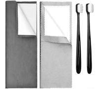 Set di panni per la lucidatura dei gioielli a doppia azione con spazzole morbide per gioielli e posate, pulisce l'ossidazione e raggiunge dettagli intricati senza graffiare