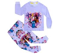 Set di Pantaloni a Maniche Lunghe da Ragazza, Pigiama per Bambini con Stampa K-Pop Demon,Style 2,110cm