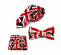 Set Di Papillon, Cravatta E Fazzoletto Design Union Jack - Gran Bretagna
