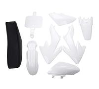Set di parafanghi per moto e fuoristrada, 8 pezzi, 50 cc, 110 cc, 125 cc, 140 cc, in plastica, 4 tempi, Crf50, per moto e fuoristrada, bianco