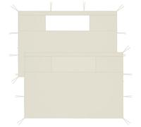 Set di pareti laterali per gazebo con finestre, 2 pezzi, panna, pannelli laterali in tessuto per gazebo con finestra in PVC trasparente, robusta parete del gazebo con nastri sull'orlo per un facile