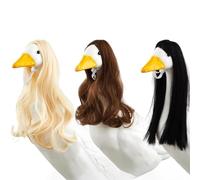 Set di parrucca da portico d'oca - 3 pezzi costume da oca, accessorio decorativo per uccelli, divertente portico oca costume parrucche creative animali vestire ornamento elegante collezione copricapo