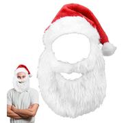 Set di parrucca e barba di Babbo Natale, con barba di Babbo Natale, parrucca e barba da cosplay | costume di Babbo Natale, multifunzionale traspirante per feste di Natale
