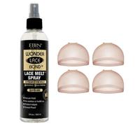 Set di parrucche spray con retina invisibile HD per parrucche, tenuta estrema, colla per sciogliere il pizzo Ebin e tinta invisibile in pizzo per una vestibilità senza soluzione di continuità
