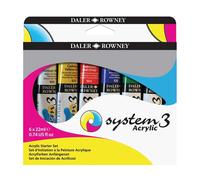 Daler Rowney Set 6 tubi da 22ml colori acrilici System 3