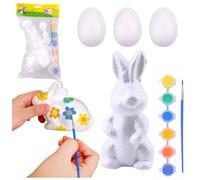 Set di Pasqua con uova di polistirolo e coniglio, 3 pezzi