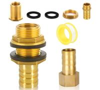 Set di passacavi per serbatoio in ottone con beccuccio, passacavo 3/4" AG x 1/2" IG con beccuccio per tubo da 19 mm, attacco per tubo flessibile AG 1/2 + IG 3/4, per serbatoio dell'acqua e cisterne