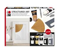 Marabu acrilica Structured, Pasta Strutturata incl tavola per dipingere, Set di Pittura per Tecniche Miste, Art journaling, spatola e Molto Altro, 1202000000088, Multicolor, Universal