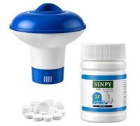 Set di pastiglie di cloro per piscina con dispenser galleggiante per compresse da 12,7 cm, dispenser di cloro per piscine da giardino, piscine gonfiabili, vasche idromassaggio, spa e bagni di ghiaccio