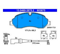 ATE Pastiglie Freni 13.0460-3875.2 Kit Pastiglie Freni,Kit Pasticche Freni FORD,TRANSIT Custom Furgonato,TRANSIT CUSTOM Autobus