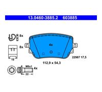 Set di pastiglie freno ATE 13.0460-3885.2, posteriore
