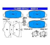 Set di pastiglie freno ATE 13.0460-5514.2, posteriore
