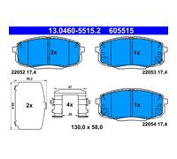 Set di pastiglie freno ATE 13.0460-5515.2, anteriore