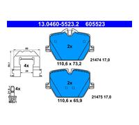 Set di pastiglie freno, freno a disco ATE 13.0460-5523.2, Posteriore