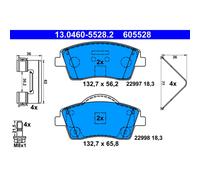 ATE 13.0460-5528.2 Kit pastiglie freni