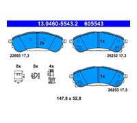 Set di pastiglie freno, freno a disco ATE 13.0460-5543.2, Posteriore