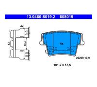 ATE 13.0460-8019.2 Kit pastiglie freni