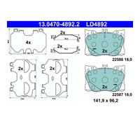 Set di pastiglie freno, freno a disco ATE Ceramic 13.0470-4892.2