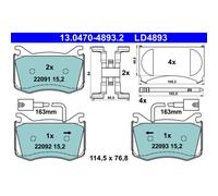 Set di pastiglie freno ATE 13.0470-4893.2, anteriore, Ceramica