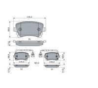 Set di pastiglie freno BOSCH 0 986 424 057, posteriore