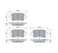 Bosch BP2458 - Pastiglie Freni Auto, Asse Posteriore - Qualità Bosch - Riduzione del Rumore e della Polvere - Certificazione ECE-R90 - Senza Rame - 1 Confezione da 4 Pastiglie