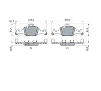 Set di pastiglie freno BOSCH 0 986 424 849, anteriore