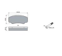Set di pastiglie freno BOSCH 0 986 424 876, posteriore