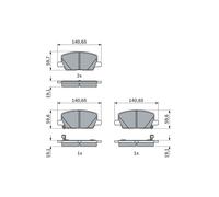 Set di pastiglie freno BOSCH 0 986 424 896, anteriore