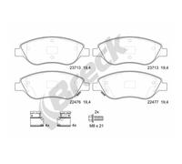 Set di pastiglie freno BRECK 22476 00 701 00, anteriore