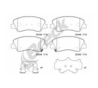 Set di pastiglie freno BRECK 25348 00 701 00, anteriore