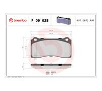 Set di pastiglie freno BREMBO P 09 028, anteriore
