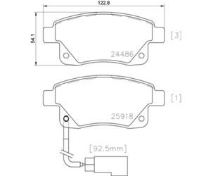 Set di pastiglie freno BREMBO P 24 066, posteriore