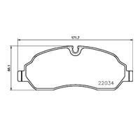 Set di pastiglie freno BREMBO P 24 171, anteriore