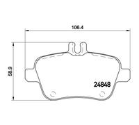 Set di pastiglie freno BREMBO P 50 091, posteriore
