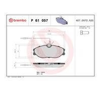 BREMBO P 61 057 Kit pastiglie freni