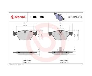 Set di pastiglie freno BREMBO Xtra P 06 036X, anteriore