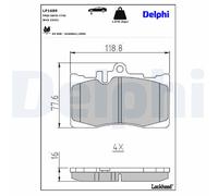 Set di pastiglie freno DELPHI LP1689, anteriore