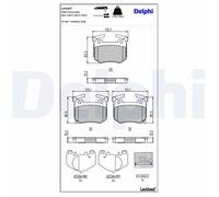 Set di pastiglie freno DELPHI LP3397, posteriore