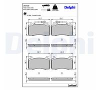 Set di pastiglie freno DELPHI LP3435, anteriore
