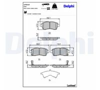 Set di pastiglie freno DELPHI LP3510, anteriore