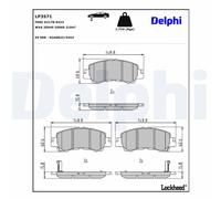 Set di pastiglie freno DELPHI LP3571, anteriore