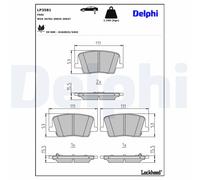 DELPHI LP3581 Kit pastiglie freni