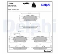 Kit pastiglie freno, Freno a disco LP3634 DELPHI per MASERATI