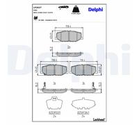 Set di pastiglie freno DELPHI LP3637, anteriore