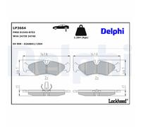 Set di pastiglie freno DELPHI LP3664, posteriore