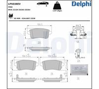Delphi Set di pastiglie freno LP5038EV Low-Metallic posteriore per Renault ZOE