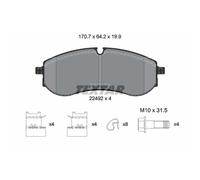 Set di pastiglie freno TEXTAR 2249201, posteriore