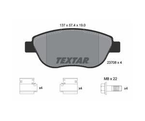 Set di pastiglie freno TEXTAR 2370803, anteriore