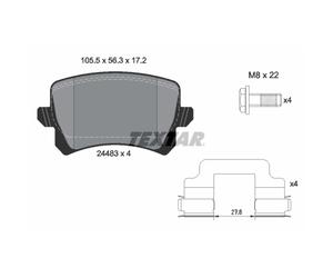 Set di pastiglie freno TEXTAR 2448302, posteriore