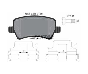 Set di pastiglie freno TEXTAR 2449602, posteriore